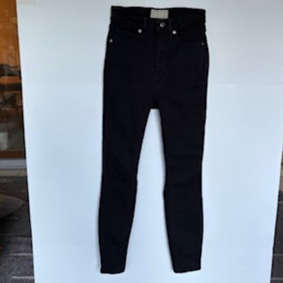 EVERLANE Way High Skinny Crop Denim Jeans Black SZ 26 - Picture 1 of 10
